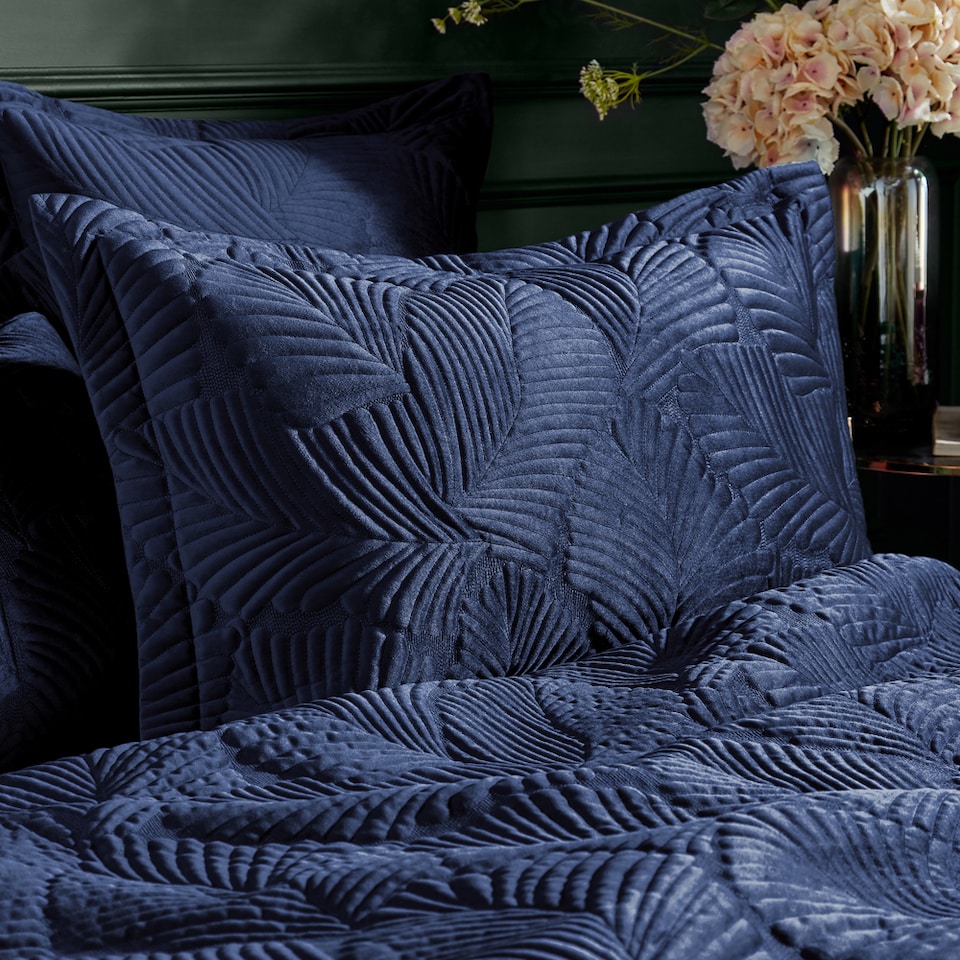 Paoletti Palmeria Quilted Velvet Pillowcase