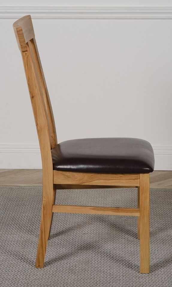 image 1 of Harvard Solid Oak Dining Chairs for Dining Room or Kitchen | Brown | Brown