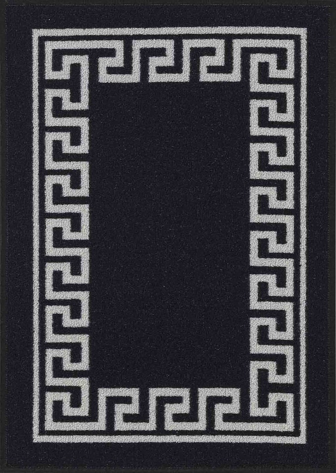 image 1 of Machine Washable Greek Key Design Anti Slip Doormats -