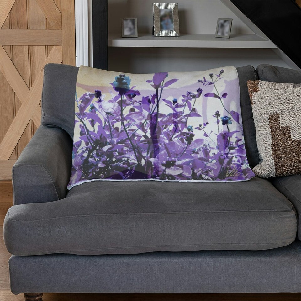 image 1 of Purple Flowers (Blanket)
