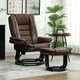 image 6 of HOMCOM Swivel Manual Recliner and Footrest Set PU Leather Chair Brown Brown | Dark Brown