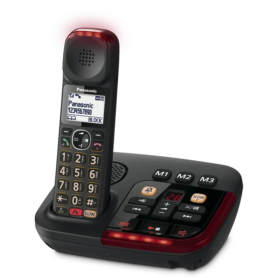 image 1 of Panasonic KX TGM420EB Amplified Digital Cordless Phone with Answering Machine