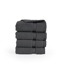 Martex 100% Cotton, 750gsm Face Cloth (Pack of 4) - Charcoal Black | Charcoal | Face cloth