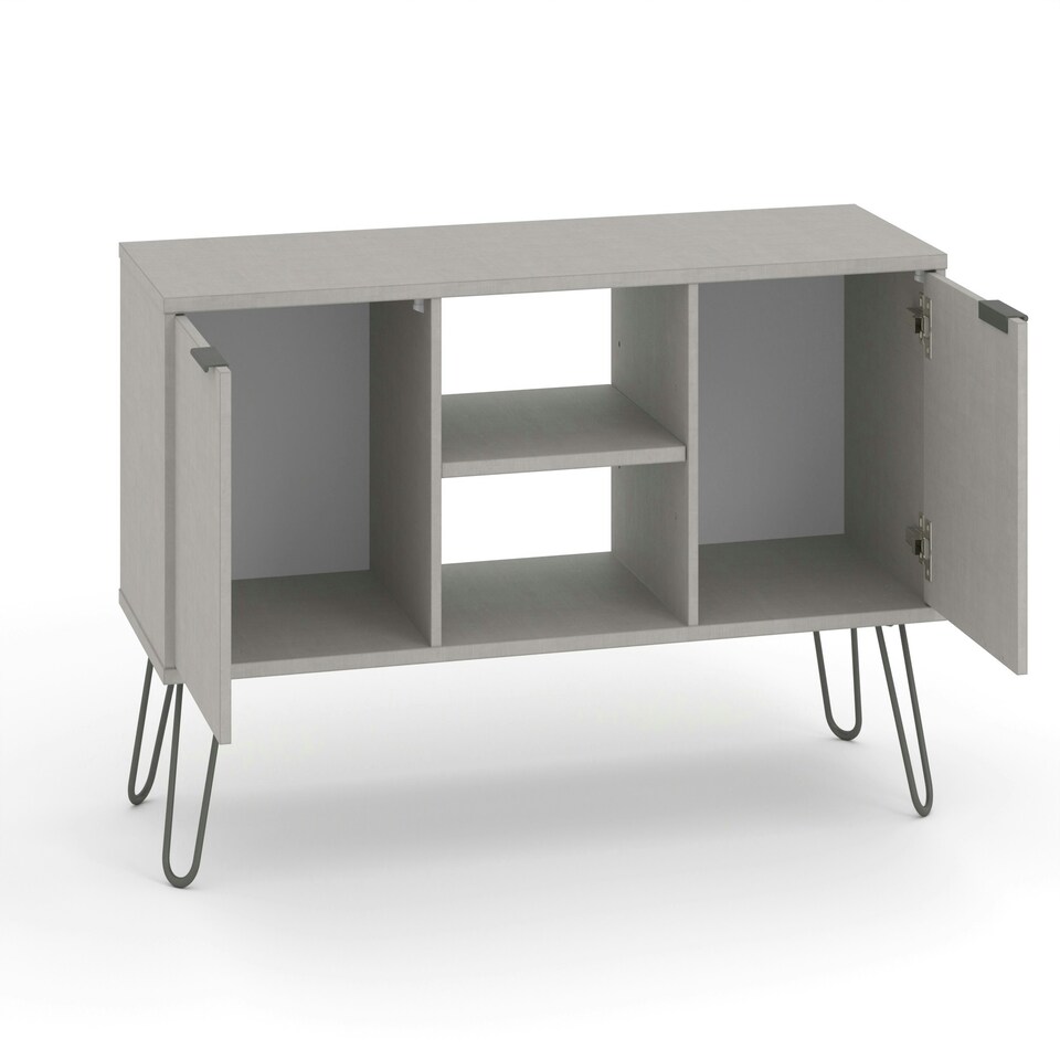 image 1 of Core Products Augusta Grey 2 Door Flat Screen TV Unit, H57.0cm x W114.5cm x D39.5cm Grey