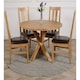 image 1 of Oregon Round Oak Dining Table and 4 Princeton Chairs | Brown | Brown | 1
