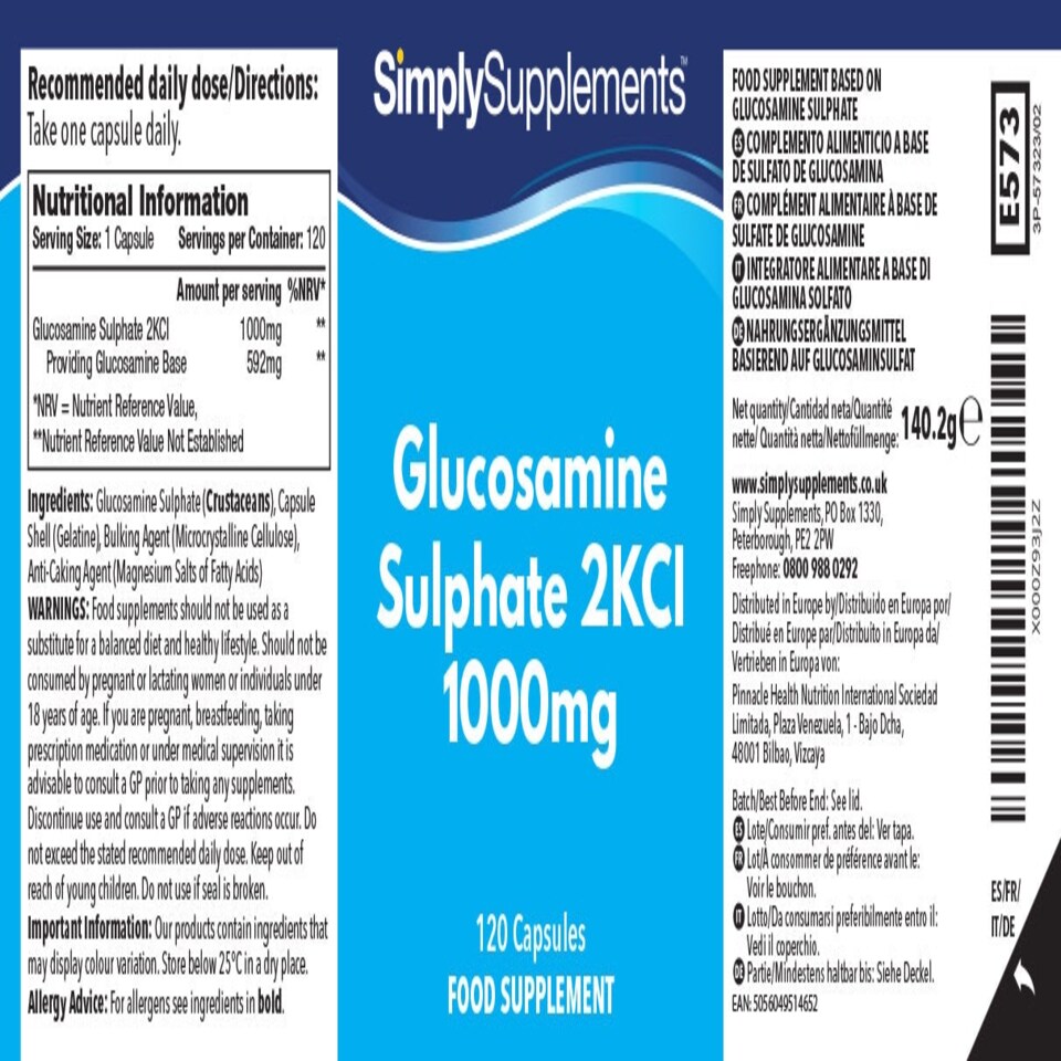 image 1 of Glucosamine Sulphate 1,000mg - 120 Capsules