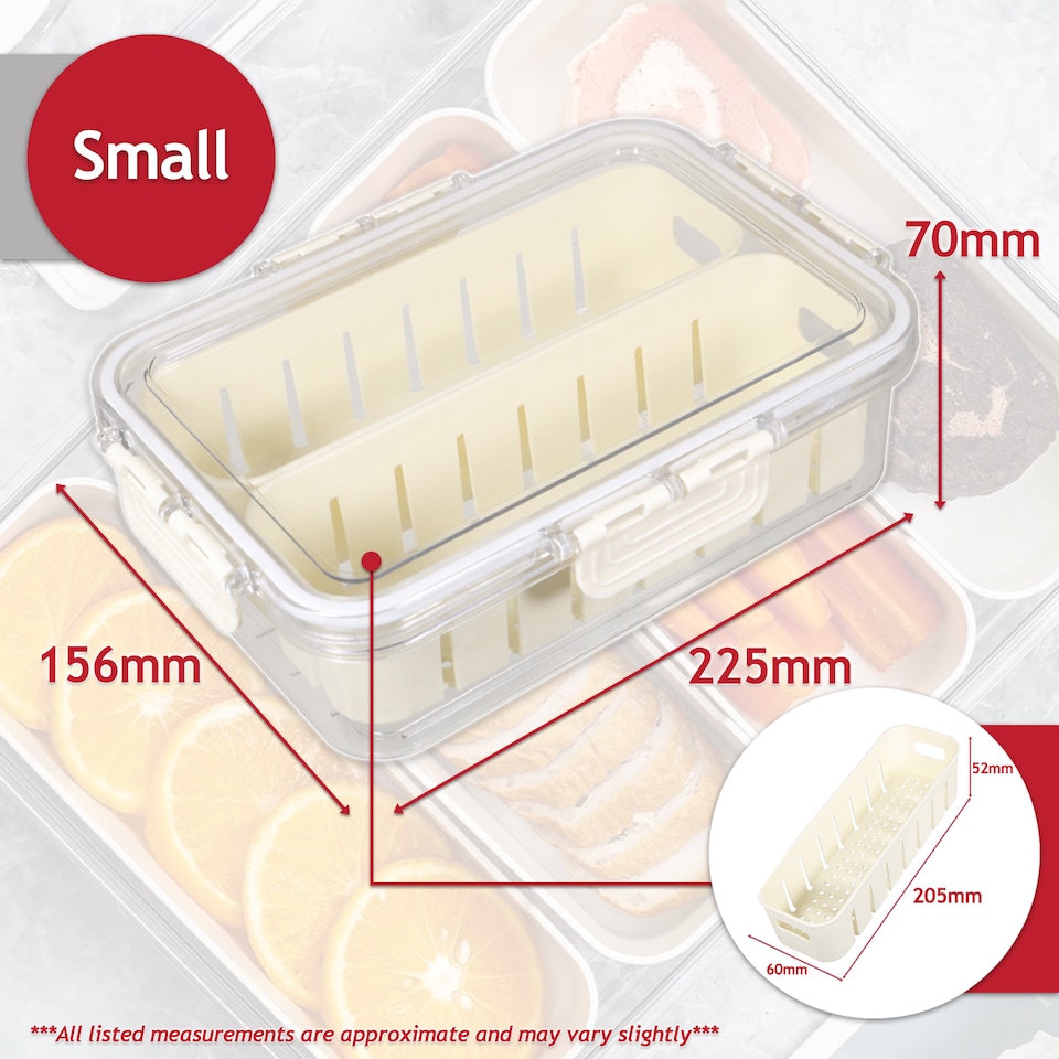 image 1 of SPARES2GO Food Storage Container with Securing Clips Lid and 2 Removable Divider Compartments (Small)