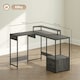 image 7 of HOMCOM L Shaped Desk, Computer Table with Liftable Desktop, Charcoal Grey Grey | Charcoal Grey