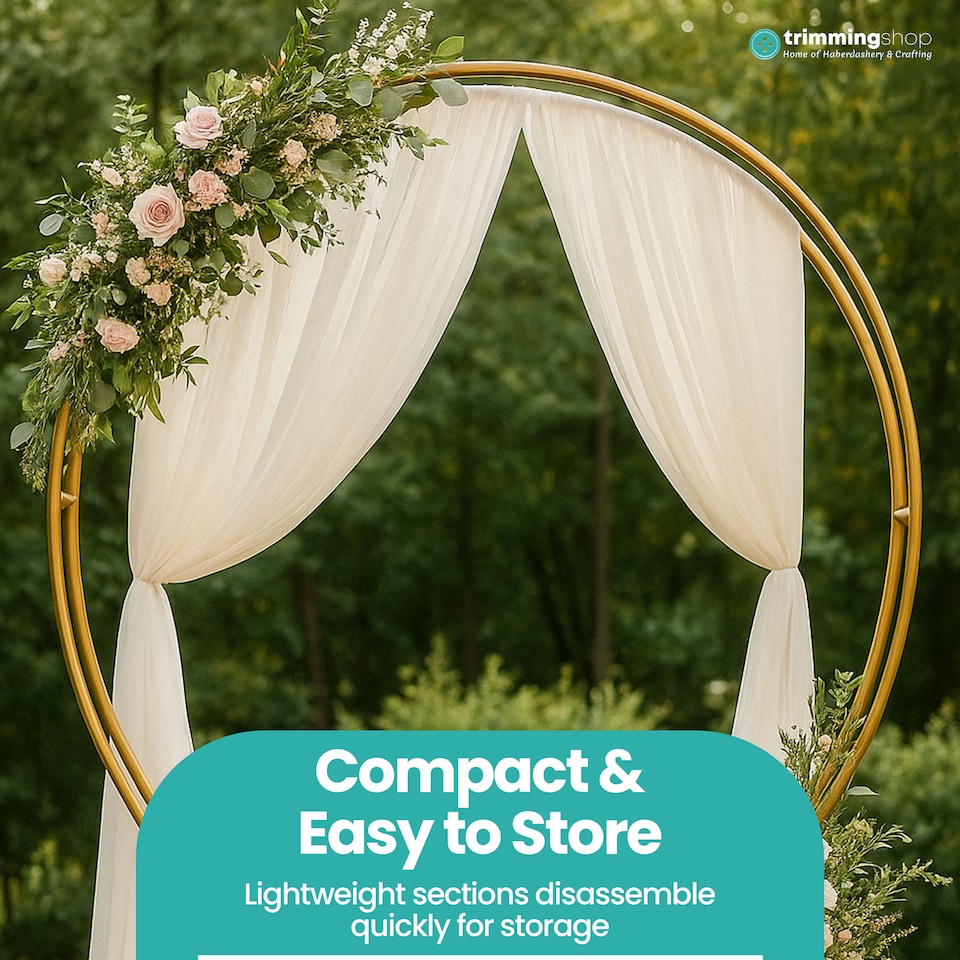 image 1 of Dual Circle Arch Stand Party Background Decoration, Garden Arbors - 260x220cm