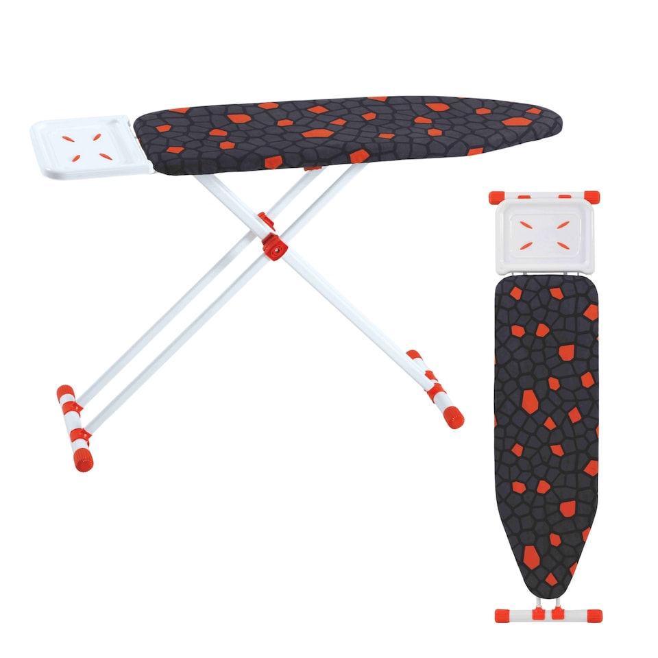 image 1 of TheOwnas Ironing Board. (114x36cm) Foldable Height Adjustable with Steam Iron Rest Cotton Cover.