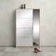 image 5 of Shoes Shoe Cabinet 4 Flip Down Doors and 2 layers 1 Mirror Door Oak structure