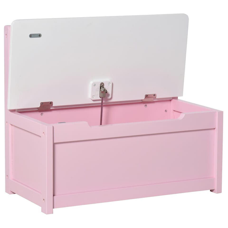 image 1 of 2 In 1 Wooden Toy Box, Kids Seat Bench Storage Chest, 60 x 30 x 50cm