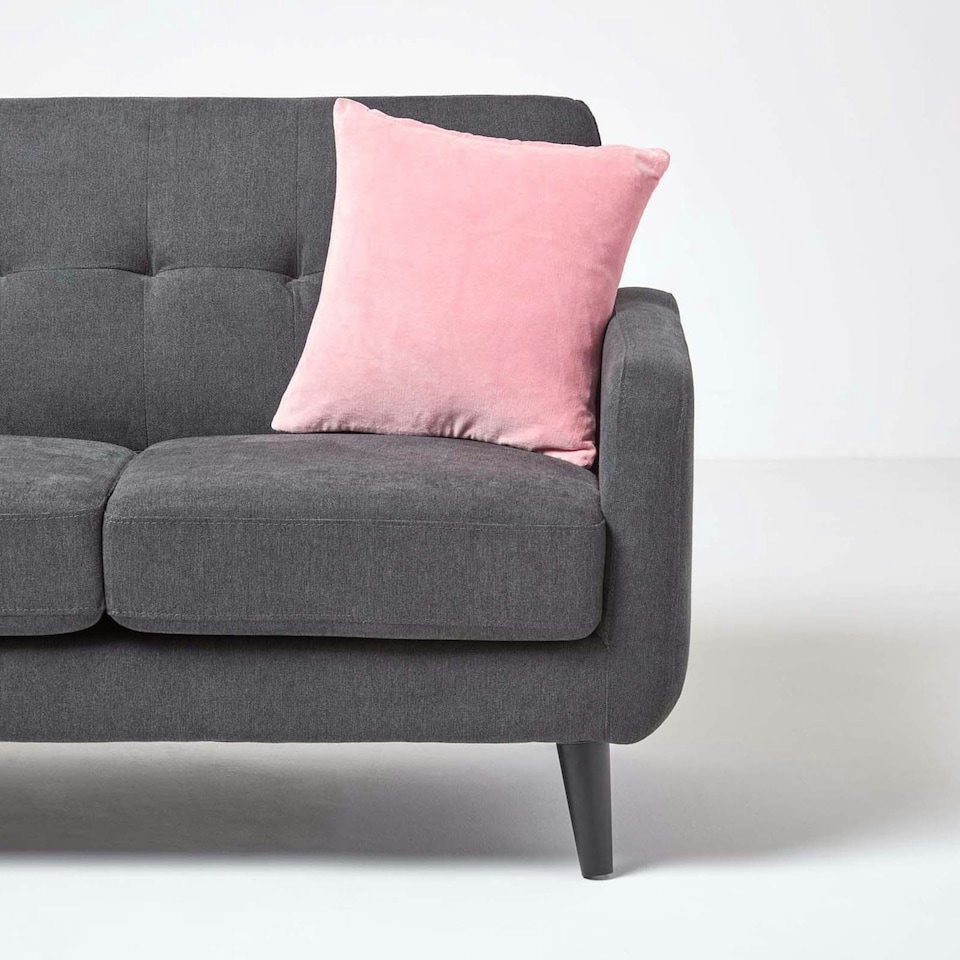 image 1 of Homescapes Pink Velvet Cushion Cover - 60 x 60 cm | Pink | 60 x 60 cm | 1