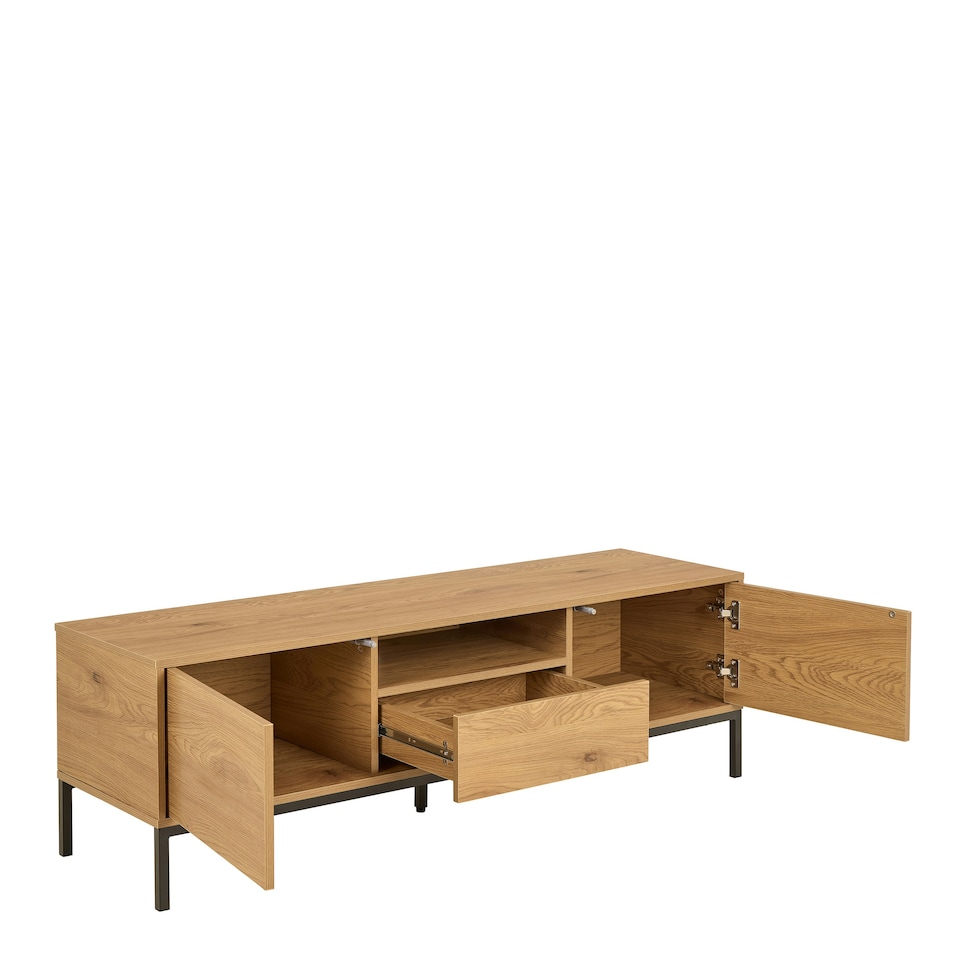 image 1 of Seaford Tv Unit 2 Doors 1 Drawer in Matt Wild Oak Brown