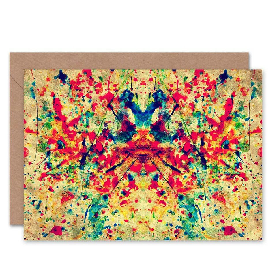 image 1 of Painted Symmetry Pattern Art Blank Just to Say Card