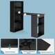 image 7 of COSTWAY Computer Desk Workstation 6-Tier Storage Shelves Black Black