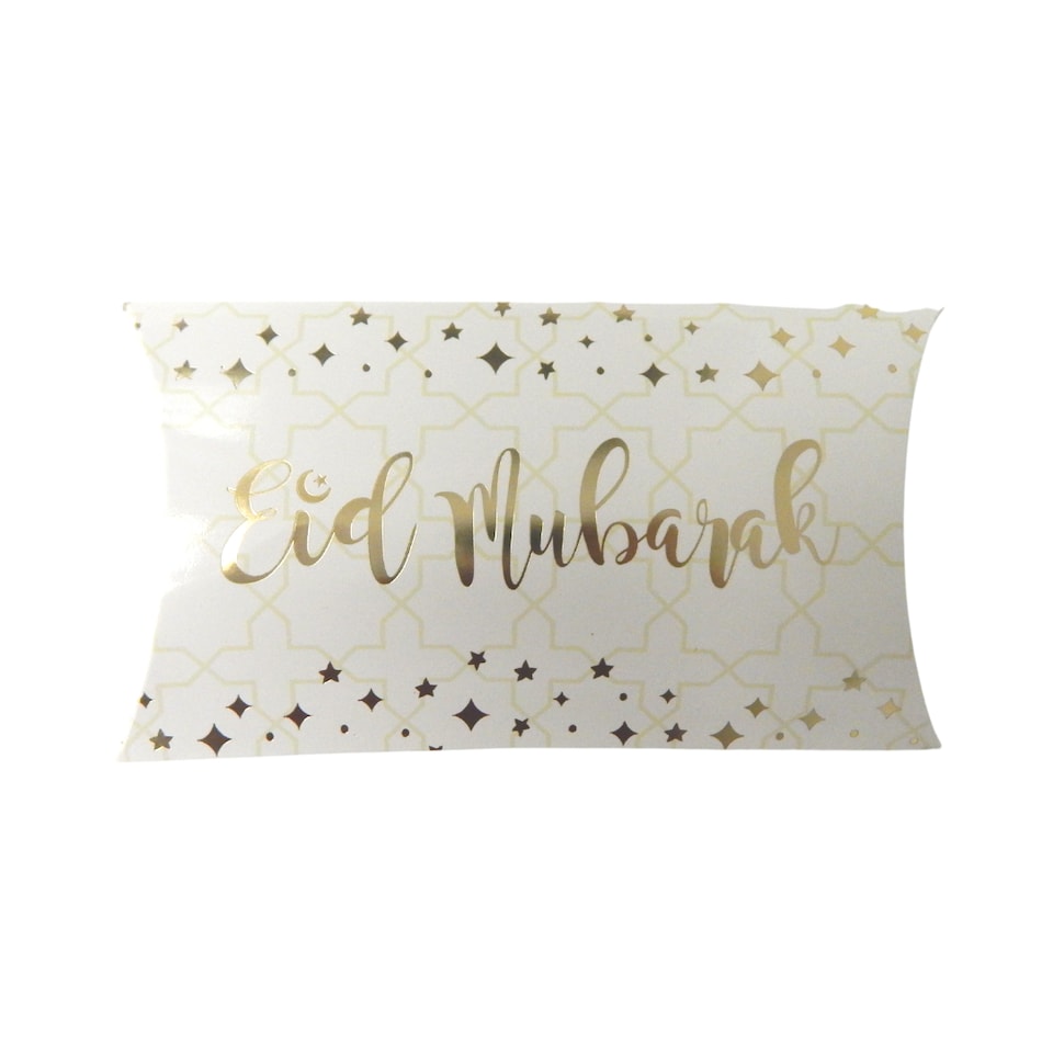 image 1 of Eid Mubarak Pillow Box (10pk) - Cream & Gold
