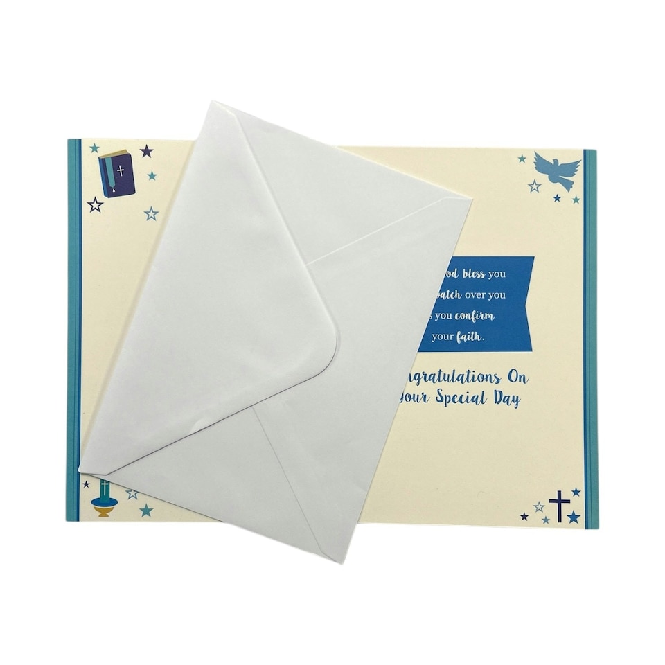 image 1 of For Godson On Your Confirmation Bold Lettering Design Religious Greeting Card