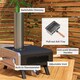image 6 of Outsunny Wood Fired Pizza Oven with Rotating Pizza Stone and Cover, Black