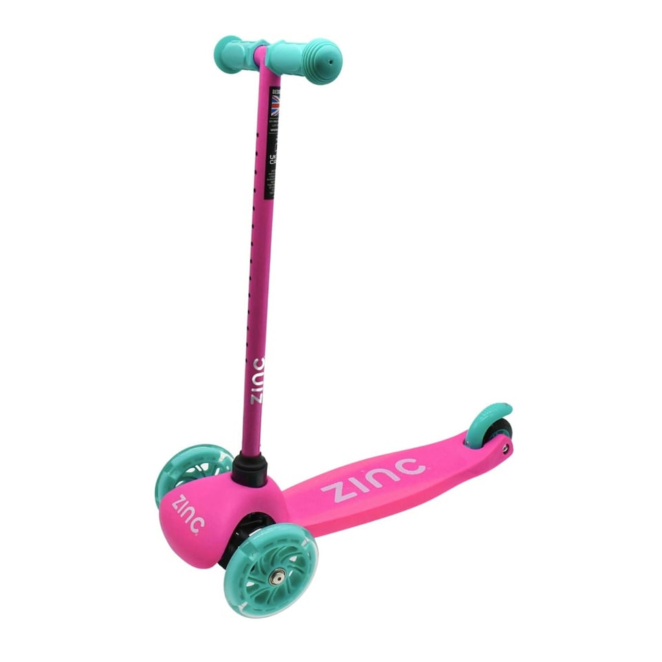 Zinc Sparkle 3 Wheels Scooter - Pink/Aqua - One Size Pink