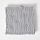 image 3 of Homescapes Cotton Black Thin Stripe Floor Cushion - 50 x 50 cm | Black | 50 x 50 cm