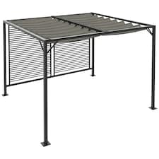 Outsunny Metal Pergola Patio Sun Shelter Grape Tent Retractable Canopy UV Cut