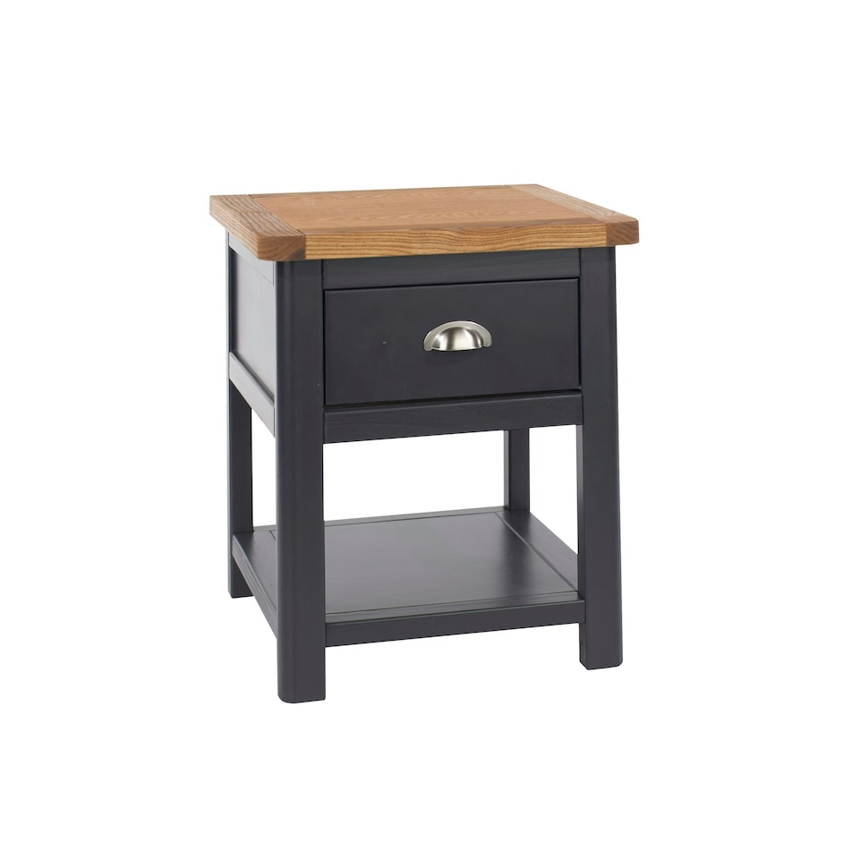 image 1 of Core Products Dunkeld 1 Drawer Bedside Cabinet, Midnight Blue H56.0cm x W45.0cm x D40.0cm Blue