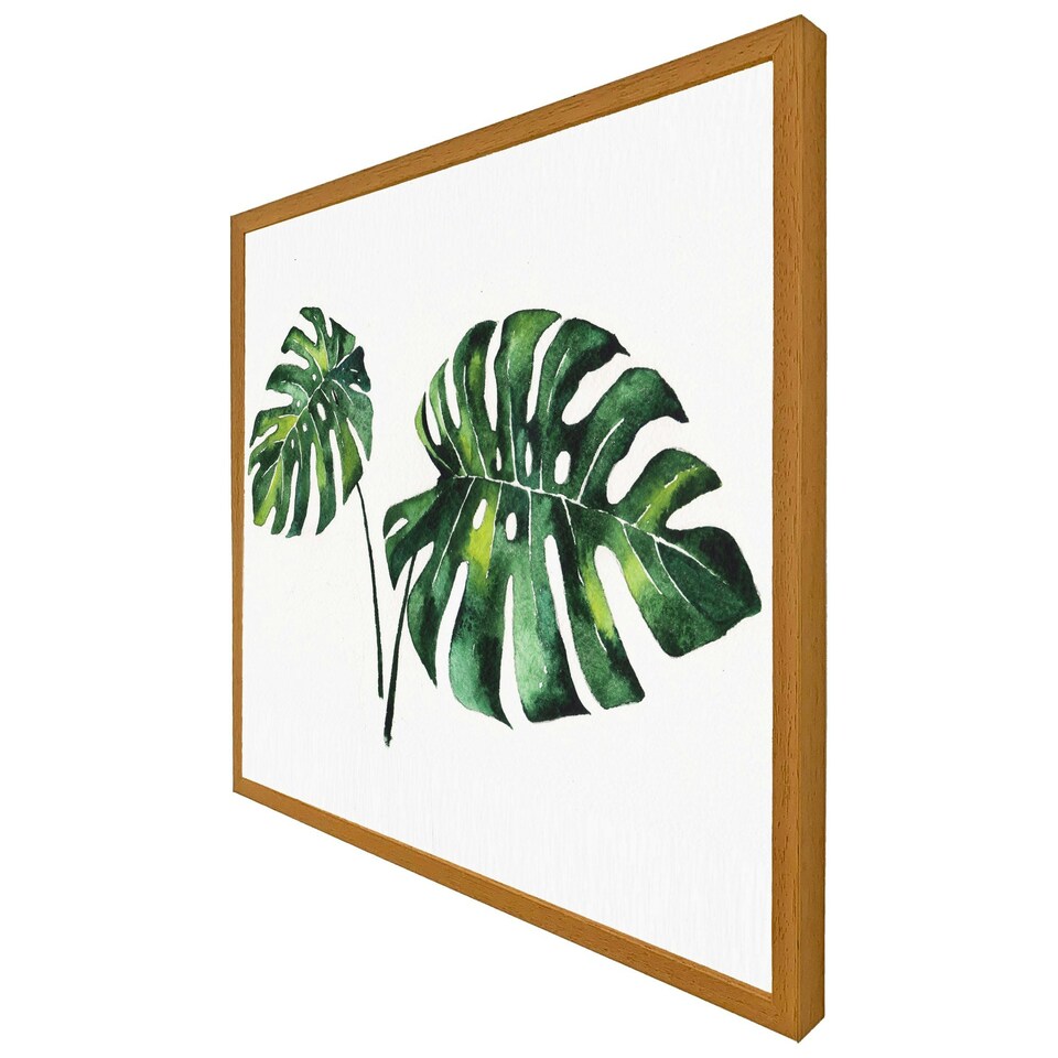 image 1 of Twin tropical leaves (Picutre Frame) Brown | Oak | S