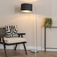 image 3 of ValueLights Curva Chrome Arched Floor Lamp with Black and Metallic Chrome Inner Shade & Bulb | Black