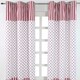 image 1 of Homescapes Red Love Hearts Ready Made Eyelet Curtain Pair - 117 x 137 cm Drop | Red | Red