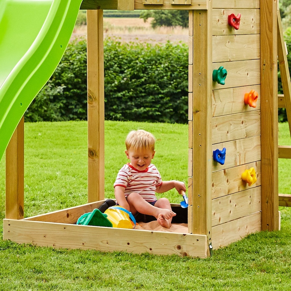 image 1 of TP Skywood Wooden Tower Climbing Frame with Ripple Slide - FSC® certified