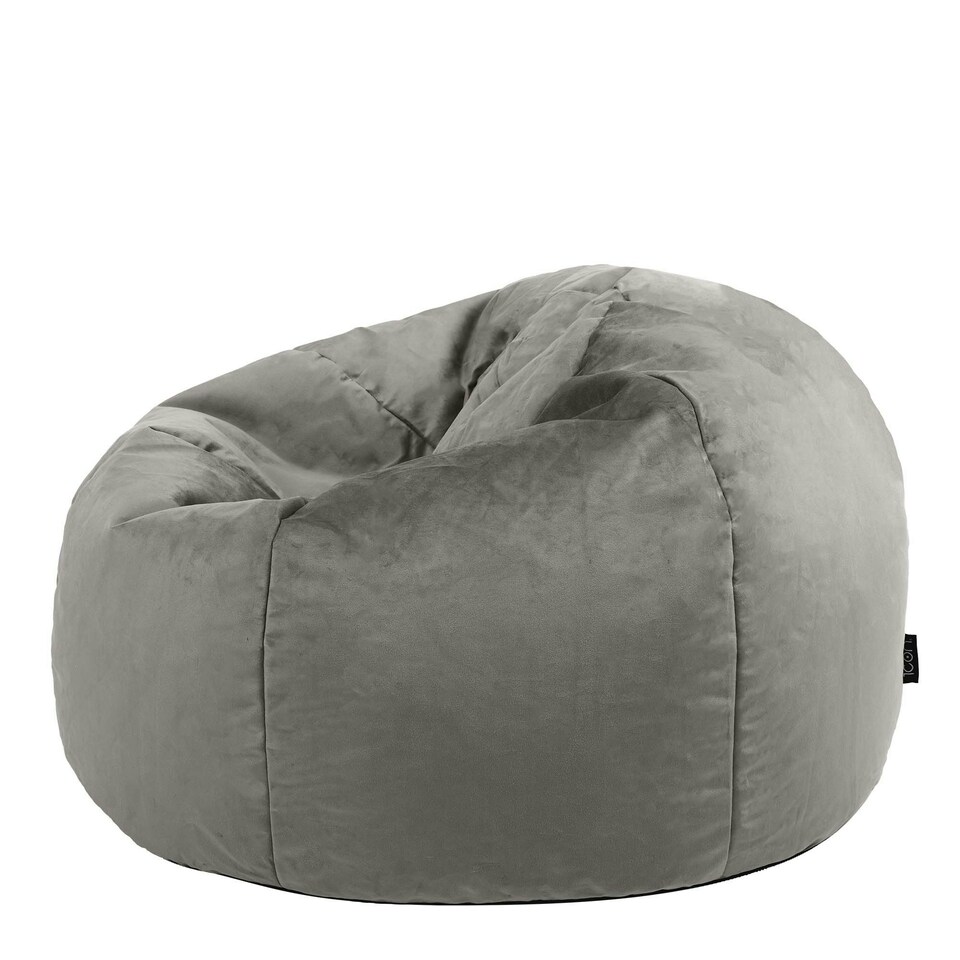 image 1 of icon Aurora Classic Velvet Bean Bag Chair Charcoal Grey Bean Bags Grey | Grey