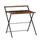 image 9 of Vida Designs Brooklyn Foldable Computer Desk Home Office Workstation, Dark Wood