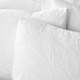 image 3 of Bianca Fleur Matelassé Jacquard 200 Thread Count Cotton Duvet Cover Set White | White | King