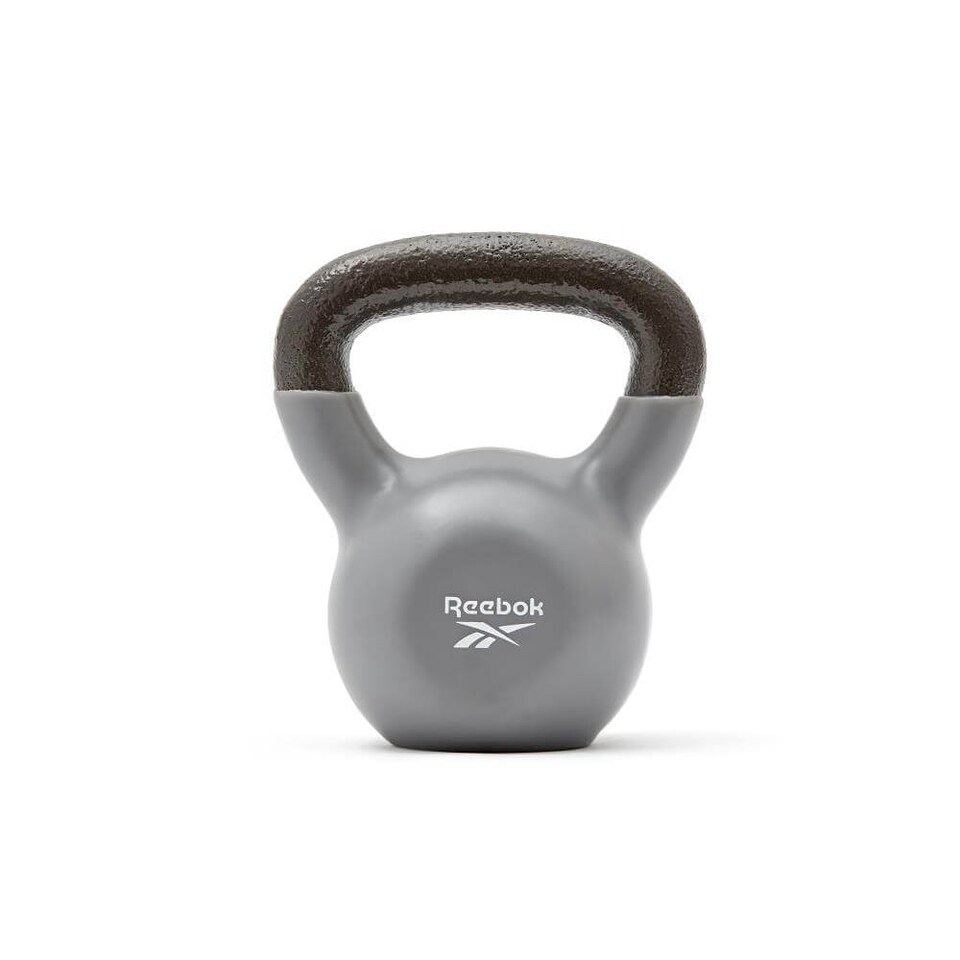 image 1 of Reebok 8kg Cast Iron Kettlebell with Vinyl Coating and Wide Handle | Multi | Grey/Black | Not provided