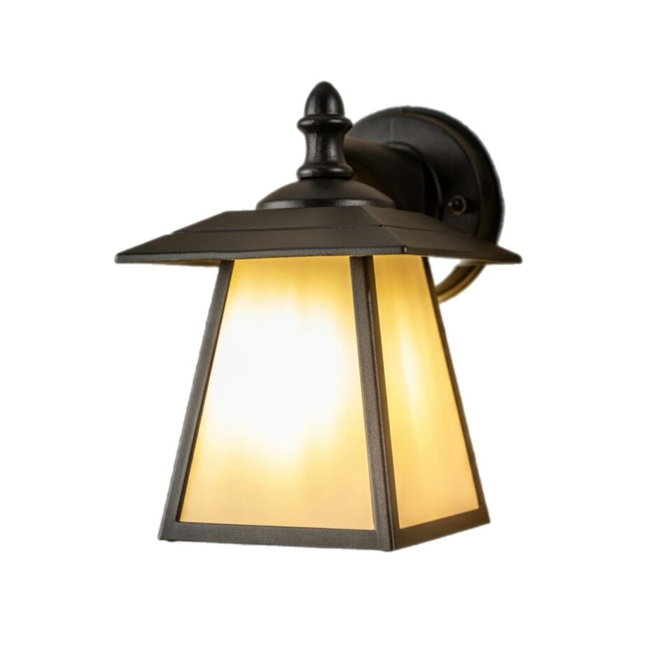 image 1 of CGC CELINE Black Outdoor Wall Light Vintage Opal Diffuser E27 Standard Screw IP44 Black