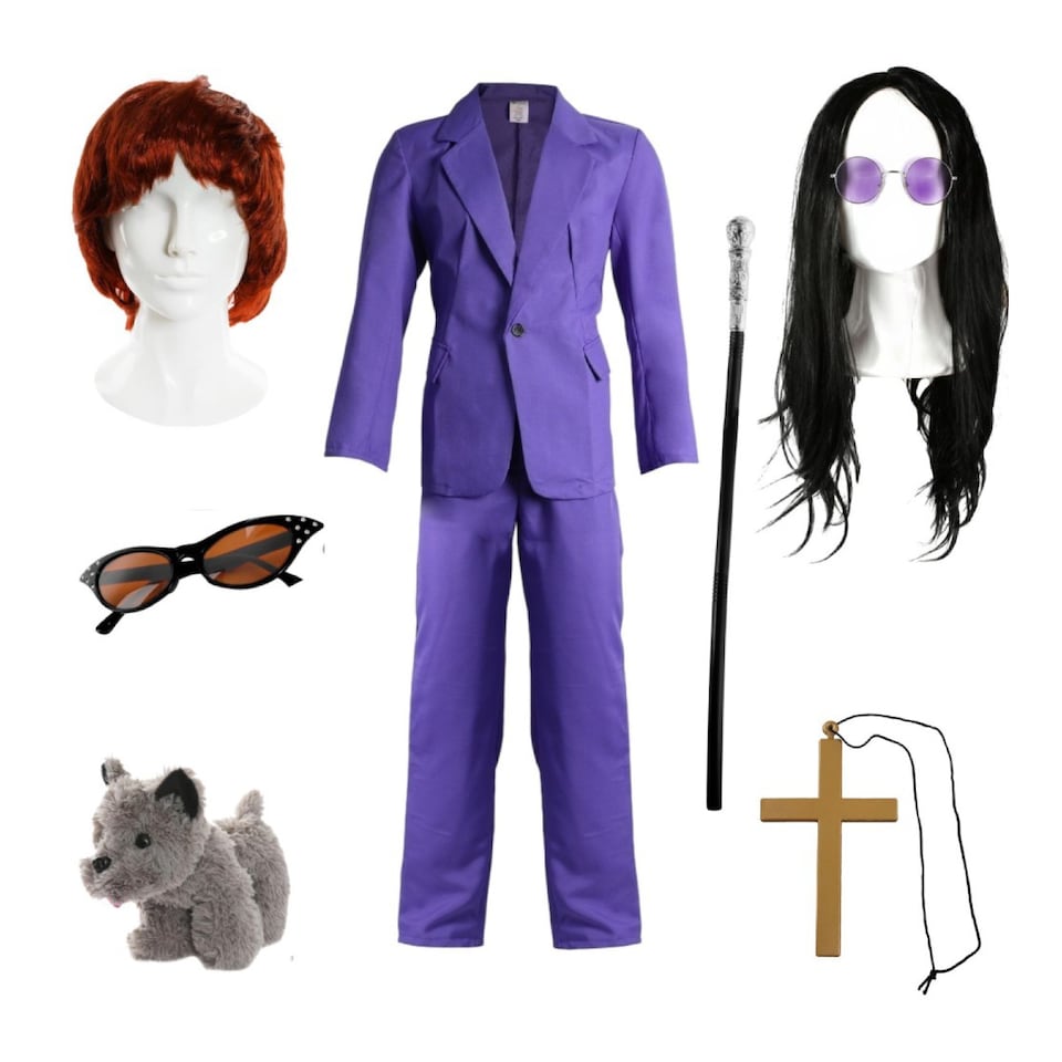 image 1 of Osbourne Couple Costume Set with Purple Suit | Multi | S