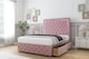 image 4 of Sloomy Sofia Chrome Pink Plush Divan Bed Base 2 Drawers Right Side With 26 Inch Strutted Headboard & 12 Inch Matching Footboard | Pink | Pink | Small Double | 1