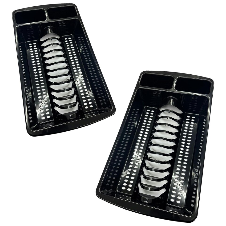 image 1 of 2 x High Grade Black Dish Drainer Rack Utensil Holder Plate & Cutlery Drying Rack Black