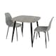 image 2 of Aspen Grey Oak Effect 80cm Square Dining Table with 2 Moulded Curve Design Chairs - Compact Kitchen and Dining Set | Grey | Grey Oak Effect | One Size | 1