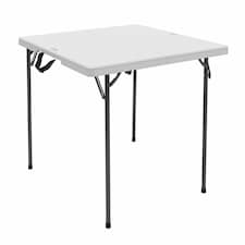 Folding Table Lifetime White Squared Steel Plastic 94 x 94 x 74 cm