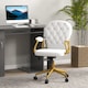 image 2 of Vinsetto Office Chair, Swivel Desk Chair, Velvet Vanity Chair with Adjustable Height and Rolling Wheels for Home Work Study, Cream White