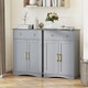 image 4 of COSTWAY Floor Storage Cabinet Buffet Sideboard with Drawer-Grey
