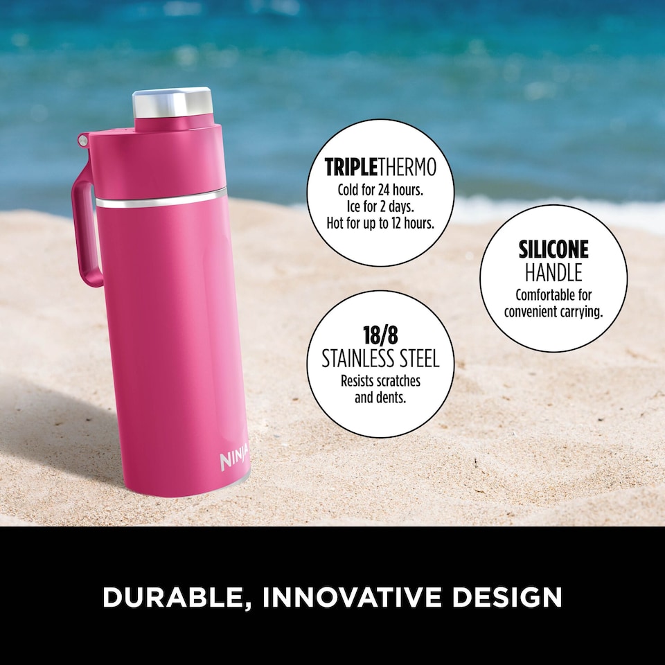 image 1 of Ninja Thirsti 530ml Travel Bottle Hot Pink DW1801EUUKBP