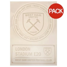 West Ham United FC Car Decal (Pack of 2) - White - 19cm x 19cm