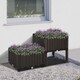 image 2 of Outsunny 2-piece Elevated Flower Bed Vegetable Herb Planter Plastic, Brown