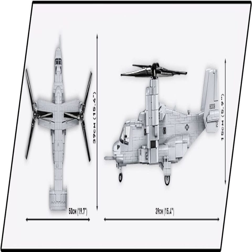 image 1 of Bell Boeing V-22 Osprey tiltrotor brick model - COBI 5836 - 1090 bricks