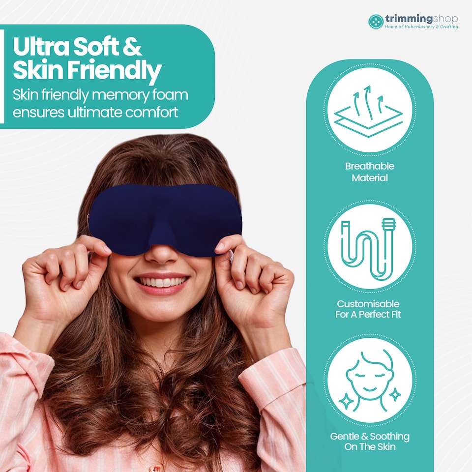image 1 of 3D Sleep Eye Mask with Adjustable Strap Luxury Blindfold Sleep Mask