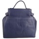 image 2 of Premium Soft Genuine Leather Cross Body Shoulder Bag, Detachable Strap Blue | Navy