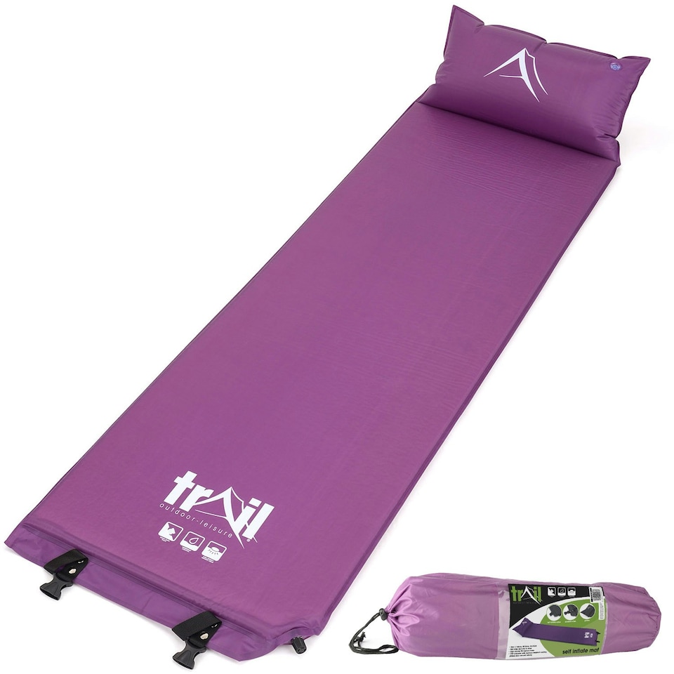 image 1 of Self Inflating Mat with Pillow - Purple
